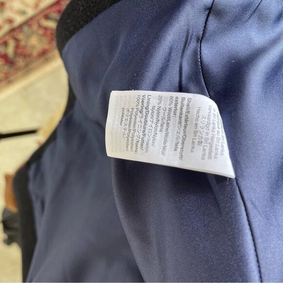 J Crew Plus Chateau Parka black Stadium Cloth Nello Gori wool blend coat size 22 - Picture 6 of 8